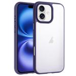 For iPhone 16 Phantom Frosted Airbag Shockproof Transparent Phone Case(Purple)