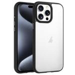 For iPhone 15 Pro Max Phantom Frosted Airbag Shockproof Transparent Phone Case(Black)