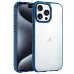 For iPhone 15 Pro Max Phantom Frosted Airbag Shockproof Transparent Phone Case(Blue)