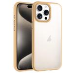 For iPhone 15 Pro Phantom Frosted Airbag Shockproof Transparent Phone Case(Yellow)