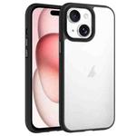 For iPhone 15 Phantom Frosted Airbag Shockproof Transparent Phone Case(Black)