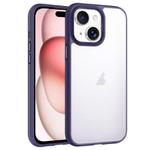 For iPhone 15 Phantom Frosted Airbag Shockproof Transparent Phone Case(Purple)