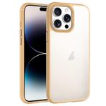 For iPhone 14 Pro Phantom Frosted Airbag Shockproof Transparent Phone Case(Yellow)