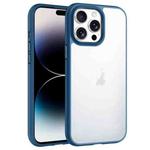 For iPhone 14 Pro Phantom Frosted Airbag Shockproof Transparent Phone Case(Blue)