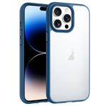 For iPhone 14 Pro Max Phantom Frosted Airbag Shockproof Transparent Phone Case(Blue)