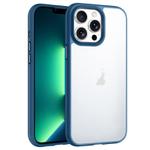 For iPhone 13 Pro Max Phantom Frosted Airbag Shockproof Transparent Phone Case(Blue)