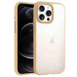 For iPhone 12 Pro Phantom Frosted Airbag Shockproof Transparent Phone Case(Yellow)