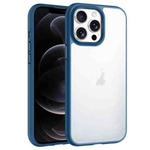 For iPhone 12 Pro Phantom Frosted Airbag Shockproof Transparent Phone Case(Blue)