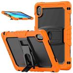 For Huawei MatePad SE 11 2024 Silicone Hydric PC Tablet Case with Shoulder Strap & Holder(Orange)