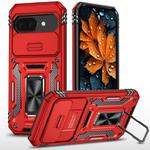 For Google Pixel 9a Armor PC + TPU Camera Shield Phone Case(Red)