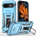 For Google Pixel 9a Armor PC + TPU Camera Shield Phone Case(Light Blue)