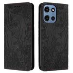 For Motorola Moto G 2025 Retro Elephant Embossed Leather Phone Case(Black)