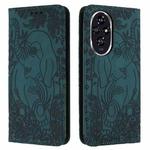For Honor 200 Retro Elephant Embossed Leather Phone Case(Green)