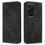 For Honor 200 Lite Global Retro Elephant Embossed Leather Phone Case(Black)