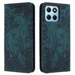 For Honor X6 4G Retro Elephant Embossed Leather Phone Case(Green)