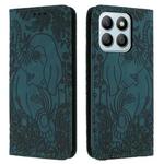For Honor X8b Retro Elephant Embossed Leather Phone Case(Green)