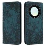 For Honor Magic6 Lite Retro Elephant Embossed Leather Phone Case(Green)