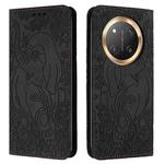 For Honor Magic7 Lite Retro Elephant Embossed Leather Phone Case(Black)