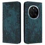 For Honor Magic7 Pro Retro Elephant Embossed Leather Phone Case(Green)