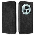 For Honor Magic6 Pro Retro Elephant Embossed Leather Phone Case(Black)