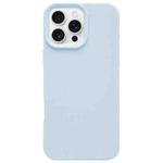 For iPhone 16 Pro Max Dopamine Simple Imitation Liquid Silicone Phone Case(Cream Blue)