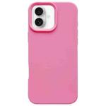 For iPhone 16 Plus Dopamine Simple Imitation Liquid Silicone Phone Case(Rose Pink)