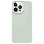 For iPhone 14 Pro Dopamine Simple Imitation Liquid Silicone Phone Case(Milk Green)