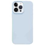 For iPhone 14 Pro Dopamine Simple Imitation Liquid Silicone Phone Case(Cream Blue)