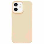 For iPhone 12 Dopamine Simple Imitation Liquid Silicone Phone Case(Cream Yellow)