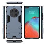 For Huawei Mate 40 Pro PC + TPU Shockproof Protective Case with Invisible Holder(Navy Blue)