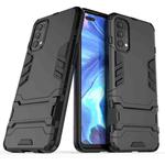 For OPPO Reno4 PC + TPU Shockproof Protective Case with Invisible Holder(Black)