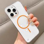 For iPhone 12 Pro Half Frame Transparent PC MagSafe Phone Case(Orange)