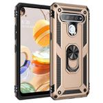 For LG Q61 Shockproof TPU + PC Protective Case with 360 Degree Rotating Holder(Gold)