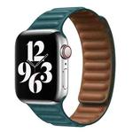 For Apple Watch Ultra 49mm&Watch Ultra 2 49mm / Series 9&8&7 45mm / SE 3&SE 2&6&SE&5&4 44mm / 3&2&1 42mm Leather Watch Band (Peacock Green)