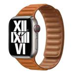 For Apple Watch Ultra 49mm&Watch Ultra 2 49mm / Series 9&8&7 45mm / SE 3&SE 2&6&SE&5&4 44mm / 3&2&1 42mm Leather Watch Band (Golden Brown)