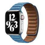 For Apple Watch Ultra 49mm&Watch Ultra 2 49mm / Series 9&8&7 45mm / SE 3&SE 2&6&SE&5&4 44mm / 3&2&1 42mm Leather Watch Band (Chrysanthemum Blue)