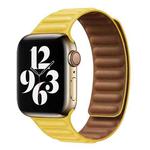 For Apple Watch Ultra 49mm&Watch Ultra 2 49mm / Series 9&8&7 45mm / SE 3&SE 2&6&SE&5&4 44mm / 3&2&1 42mm Leather Watch Band (Light Yellow)