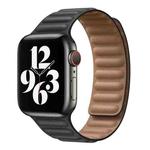 For Apple Watch Series 9&8&7 41mm / SE 3&SE 2&6&SE&5&4 40mm / 3&2&1 38mm Leather Watch Band(Black)