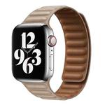 For Apple Watch Series 9&8&7 41mm / SE 3&SE 2&6&SE&5&4 40mm / 3&2&1 38mm Leather Watch Band (Khaki)