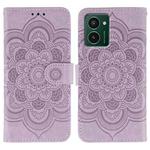 For HMD Pulse Pro Sun Mandala Embossing Pattern Phone Leather Case(Purple)