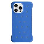 For iPhone 16 Pro Solid Color Holes Heat Dissipation PC Shockproof Phone Case(Blue)