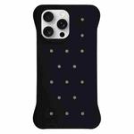 For iPhone 15 Pro Max Solid Color Holes Heat Dissipation PC Shockproof Phone Case(Black)