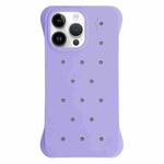 For iPhone 14 Pro Solid Color Holes Heat Dissipation PC Shockproof Phone Case(Purple)