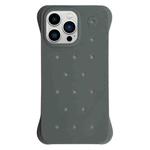 For iPhone 13 Pro Max Solid Color Holes Heat Dissipation PC Shockproof Phone Case(Grey)