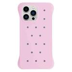 For iPhone 13 Pro Max Solid Color Holes Heat Dissipation PC Shockproof Phone Case(Pink)