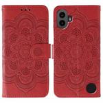 For Nothing CMF Phone 1 Sun Mandala Embossing Pattern Phone Leather Case(Red)