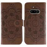 For Nothing Phone 3a Sun Mandala Embossing Pattern Phone Leather Case(Brown)