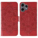 For Nothing CMF Phone 2 Pro Sun Mandala Embossing Pattern Phone Leather Case(Red)