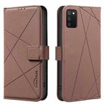 For Samsung Galaxy A03S / A02S Geometric Pattern RFID Leather Phone Case(Brown)