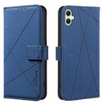 For Samsung Galaxy A05 Geometric Pattern RFID Leather Phone Case(Blue)